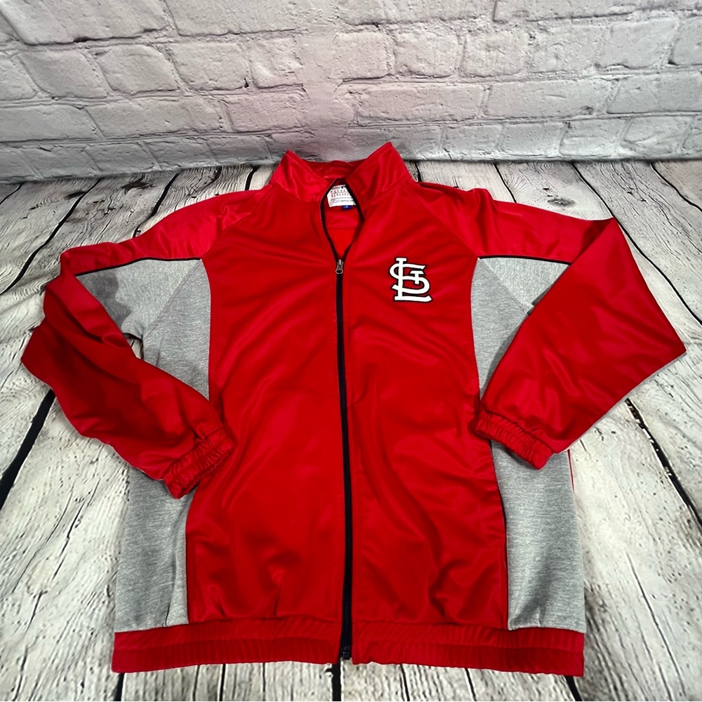 Men's Genuine MLB St.Louis Cardinals Red & Gray Athletic Jacket Size M (B3)